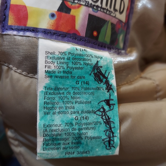 Rothschild Girl's Champagne Gold Puffer Jacket L - Picture 13 of 16